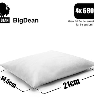 BigDean 4 Stück Nachfüllpack Luftentfeuchter 680g – Raumentfeuchter Nachfüll-Beutel Granulat 3