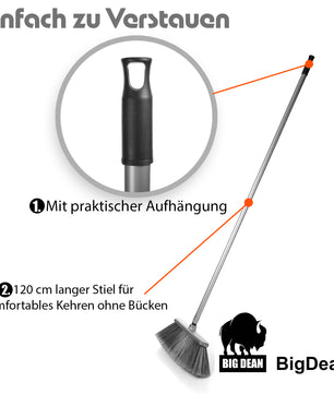 BigDean 2 Stück Straßenbesen mit Teleskopstiel 120 cm PVC Borsten für effiziente Reinigung 5