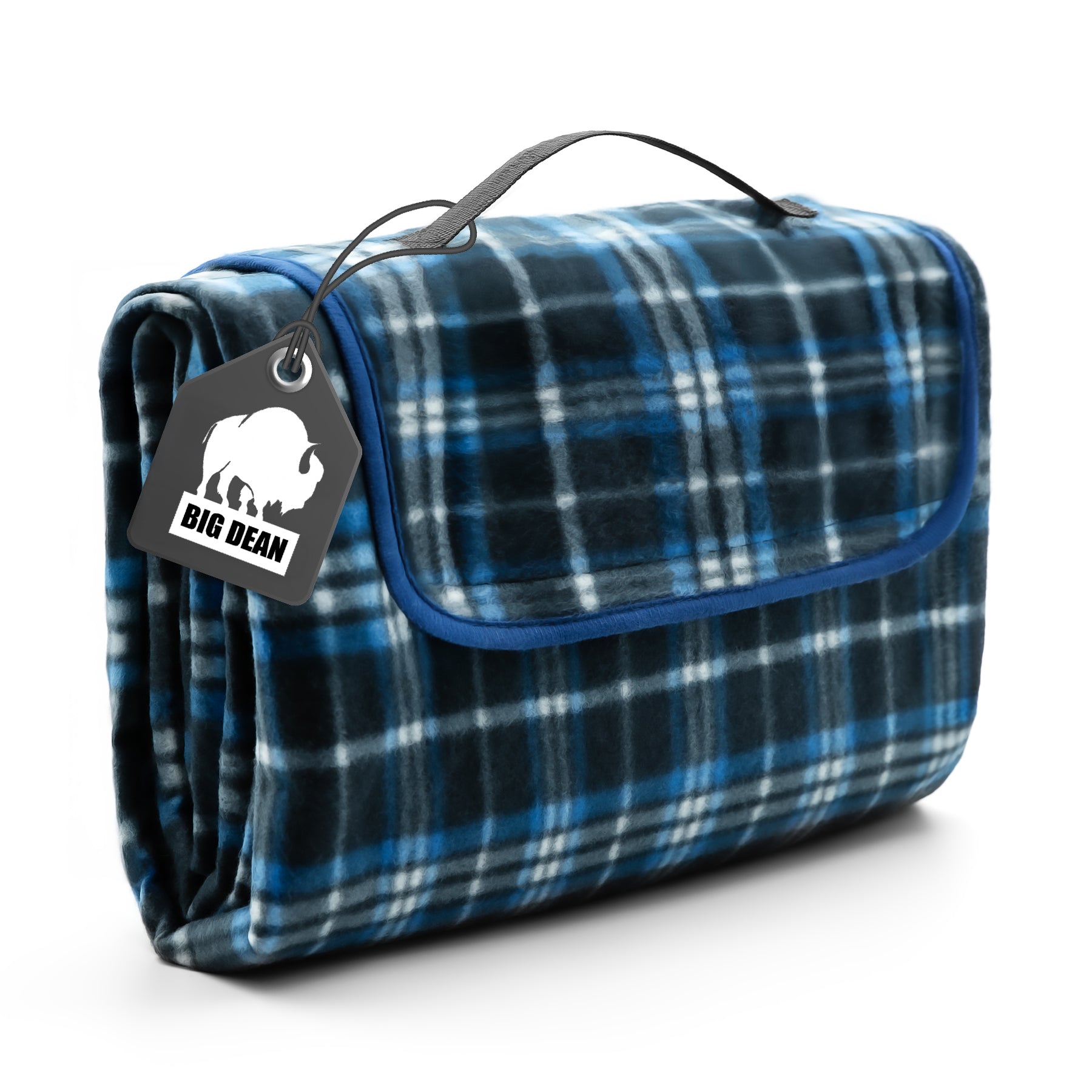 Picknickdecke 200x200 cm wasserabweisend Karo Design Dunkel – Picknickdecke XXL