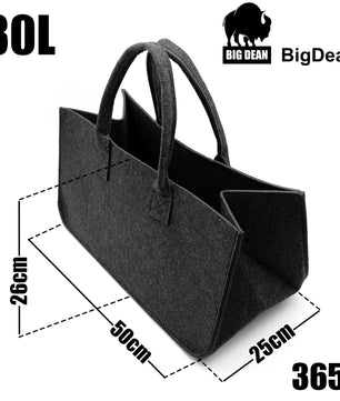 Filztasche groß in Anthrazit für Kaminholz oder als Shopper verwendbar – Kaminholzkorb 3
