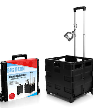 Einkaufstrolley klappbar belastbar bis 35kg – Einkaufswagen mit Teleskopgriff