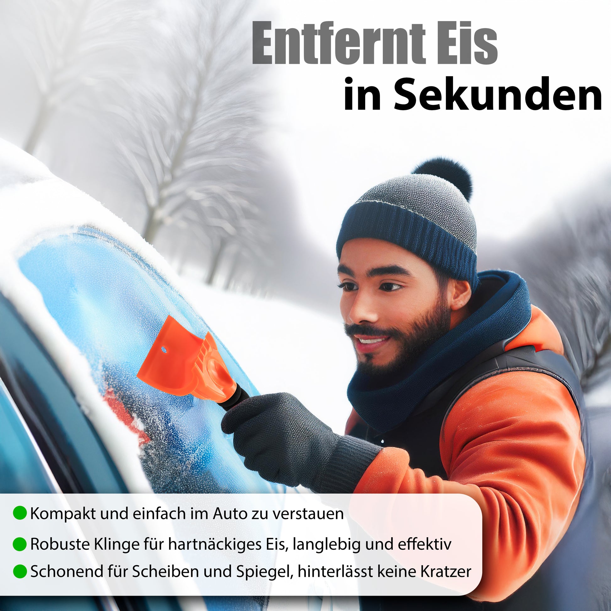 BigDean 2 Stück Eiskratzer Auto – effiziente & starke Kratzleistung 2