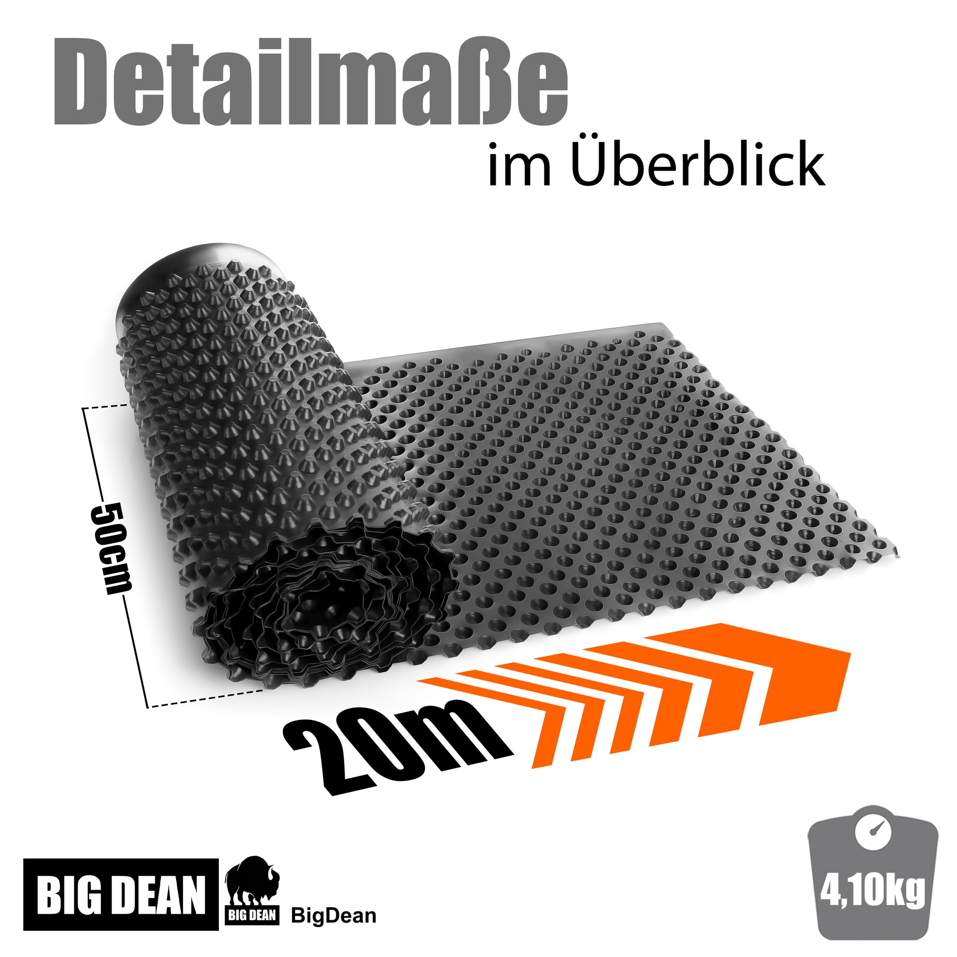 Premium Noppenfolie für Hochbeete 0,5x20m – Noppenbahn extrem reißfest & Schutz vor Nässe