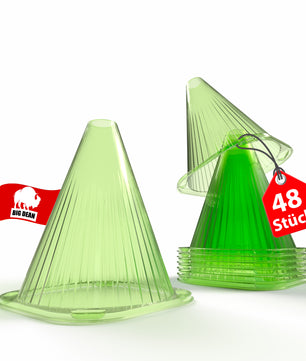 Pflanzenhut 48 Stück Pflanzhilfe Pflanzglocke grün Frostschutz Pflanzenschutz vor Schnecken Vögeln Schädlinge Sonnenschutz Sonnenhut Pflanzhut (48er Pack)