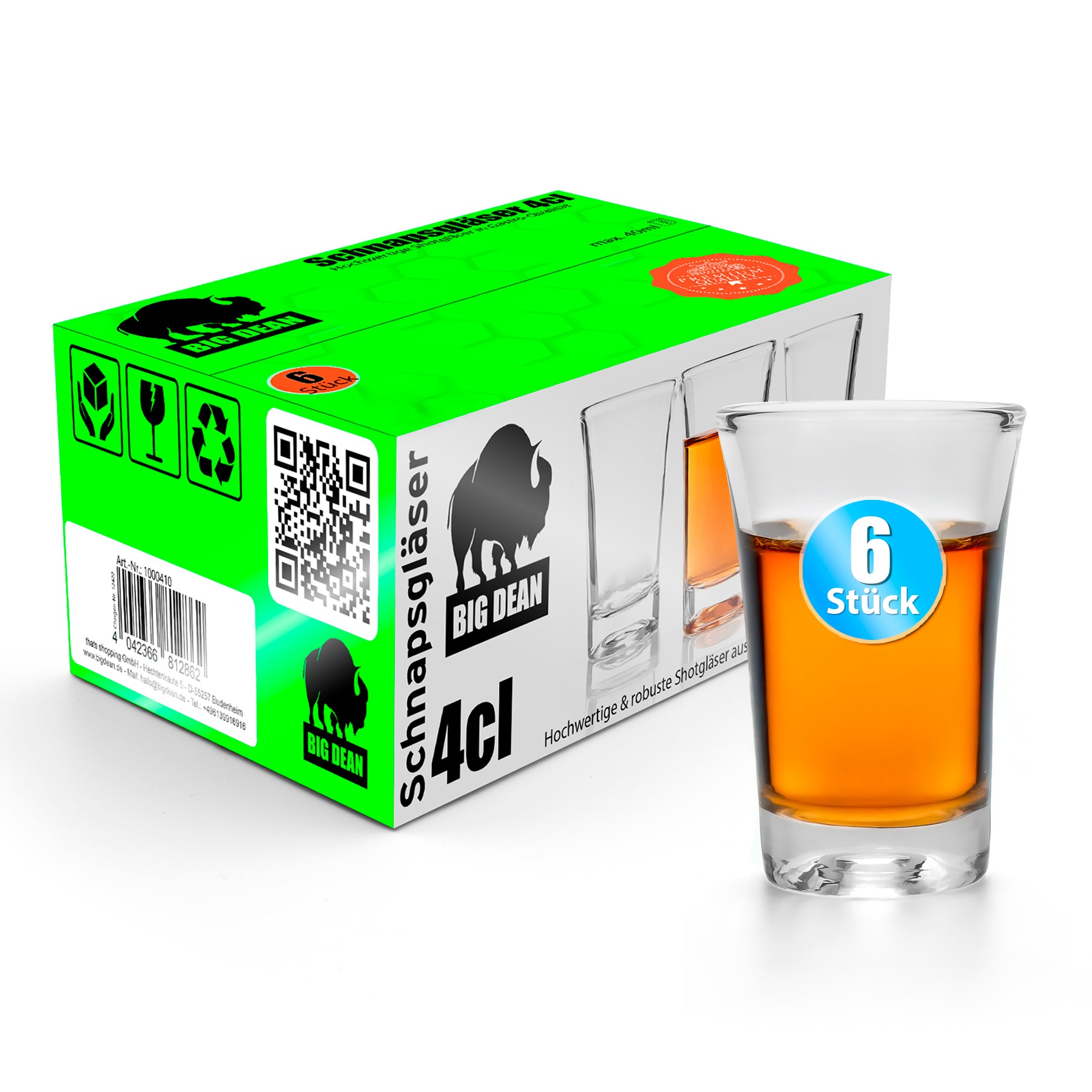 6 Stück Schnapsgläser 4cl