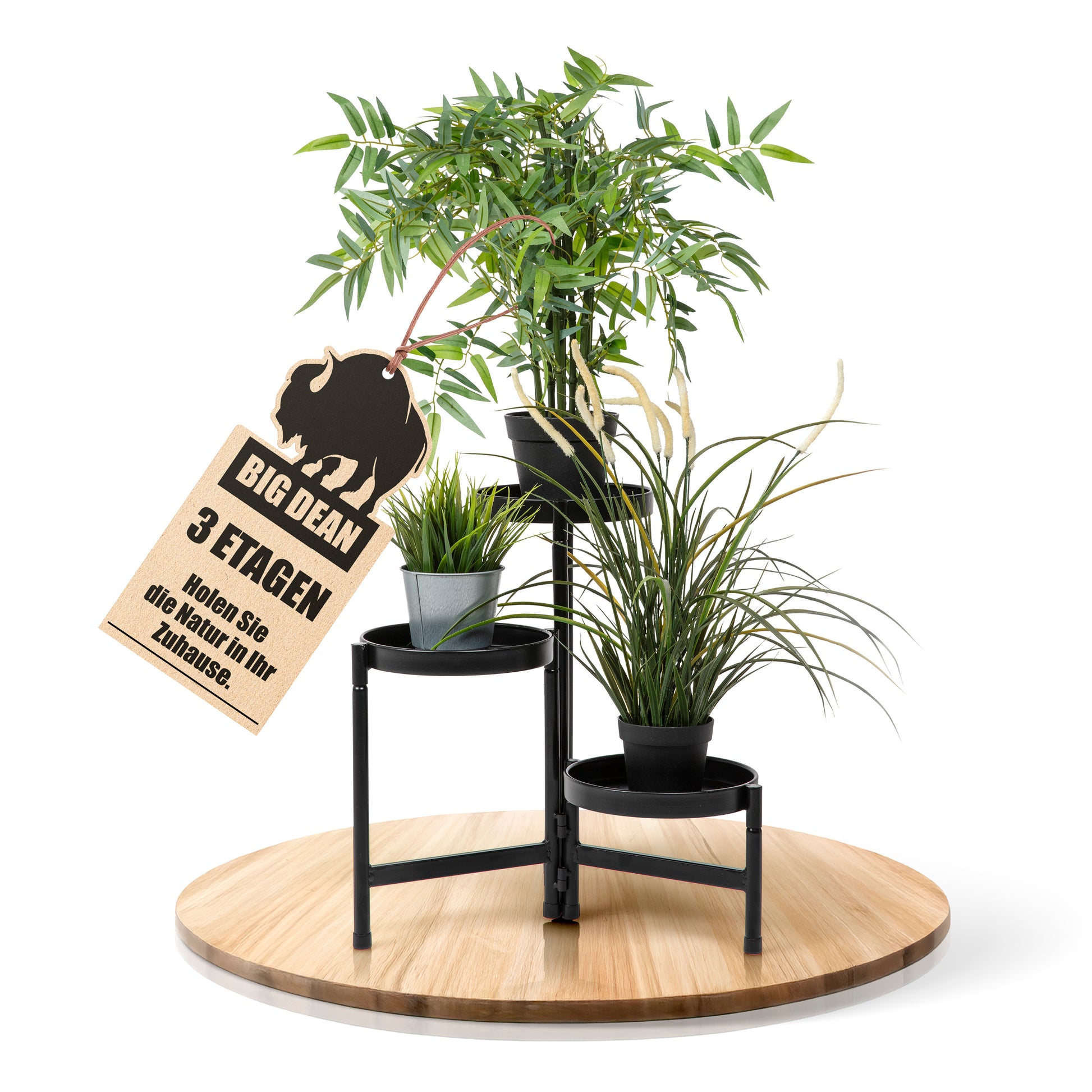 3 Etagen Blumenständer klappbarer Pflanzenständer robuster Blumenständer Metall von BigDean