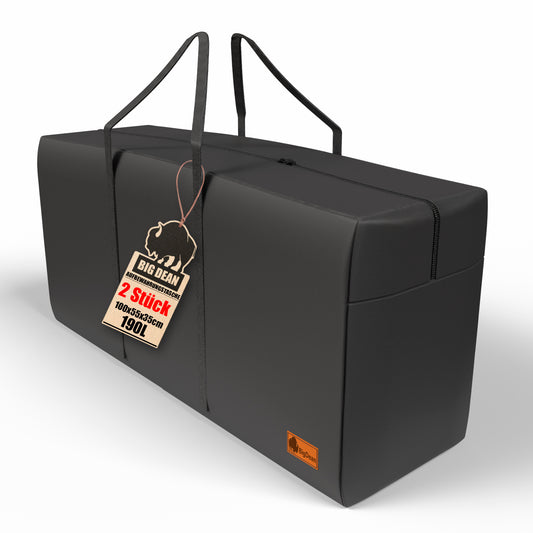 2 Stück Extra Große Aufbewahrungstasche 100×55×35 cm – Faltbare Tragetasche mit Reißverschluss – Robuste Aufbewahrung für Kleidung, Bettwäsche, Umzug, Camping und mehr 190 l