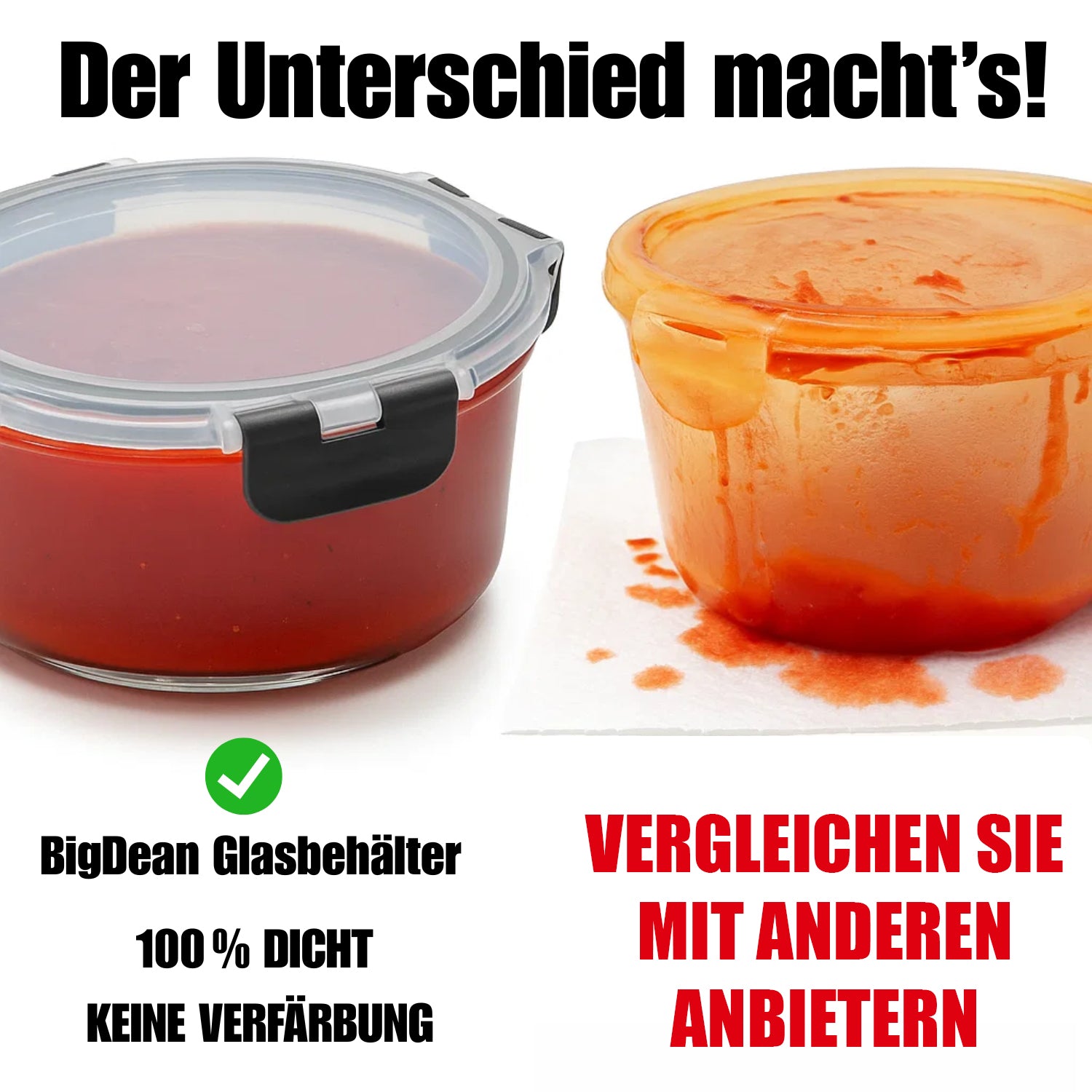 Glasbehälter mit Deckel in 3 Größen - Mikrowellengeschirr Glas - Meal Prep Container aus Glas  5