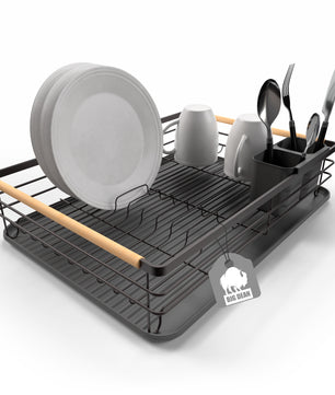 Abtropfgestell Geschirr aus Metall – platzsparendes Geschirrabtropfgestell mit Besteckkorb