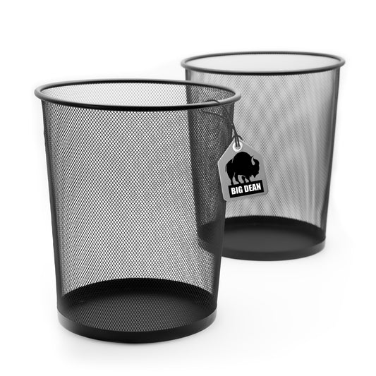 2x Papierkorb Mülleimer schwarz 20L Draht – idealer Papiereimer für Zuhause & im Büro