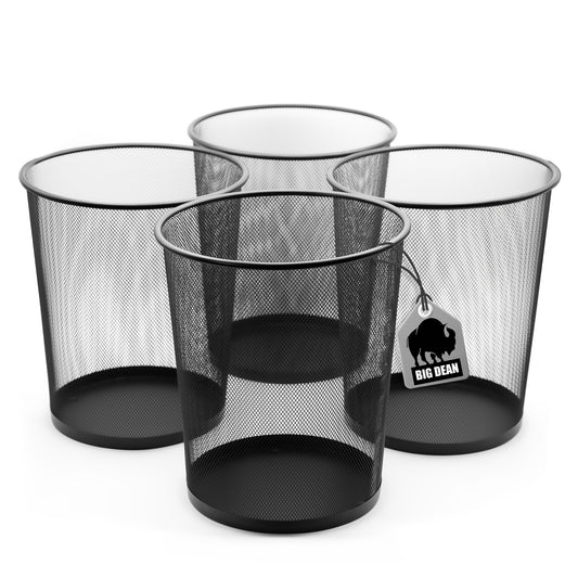 4x Papierkorb Mülleimer schwarz 20L Draht – idealer Papiereimer für Zuhause & im Büro