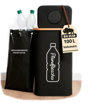 Pfandflaschen Sammelbehälter 100L inkl. Tragetasche - Flaschensammler Leergut