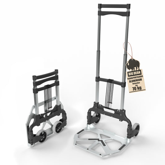 Aluminium Transportkarre klappbar belastbar bis 70kg - Sackkarre klappbar - Anti-Rutsch-Pads