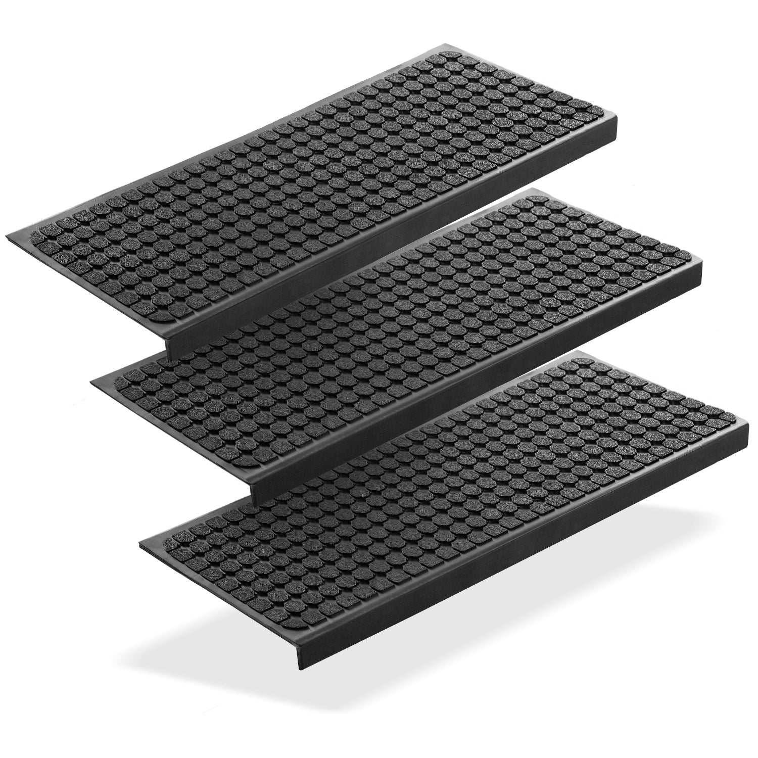 Stufenmatten aus Gummi – 75 x 25 cm – Outdoor Treppenstufenmatten – Anti Rutsch Gummimatten