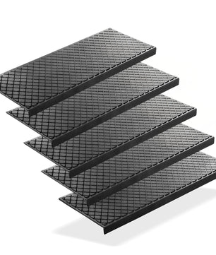 5 Stück Stufenmatten aus Gummi – 75 x 25 cm – Outdoor Treppenstufenmatten 