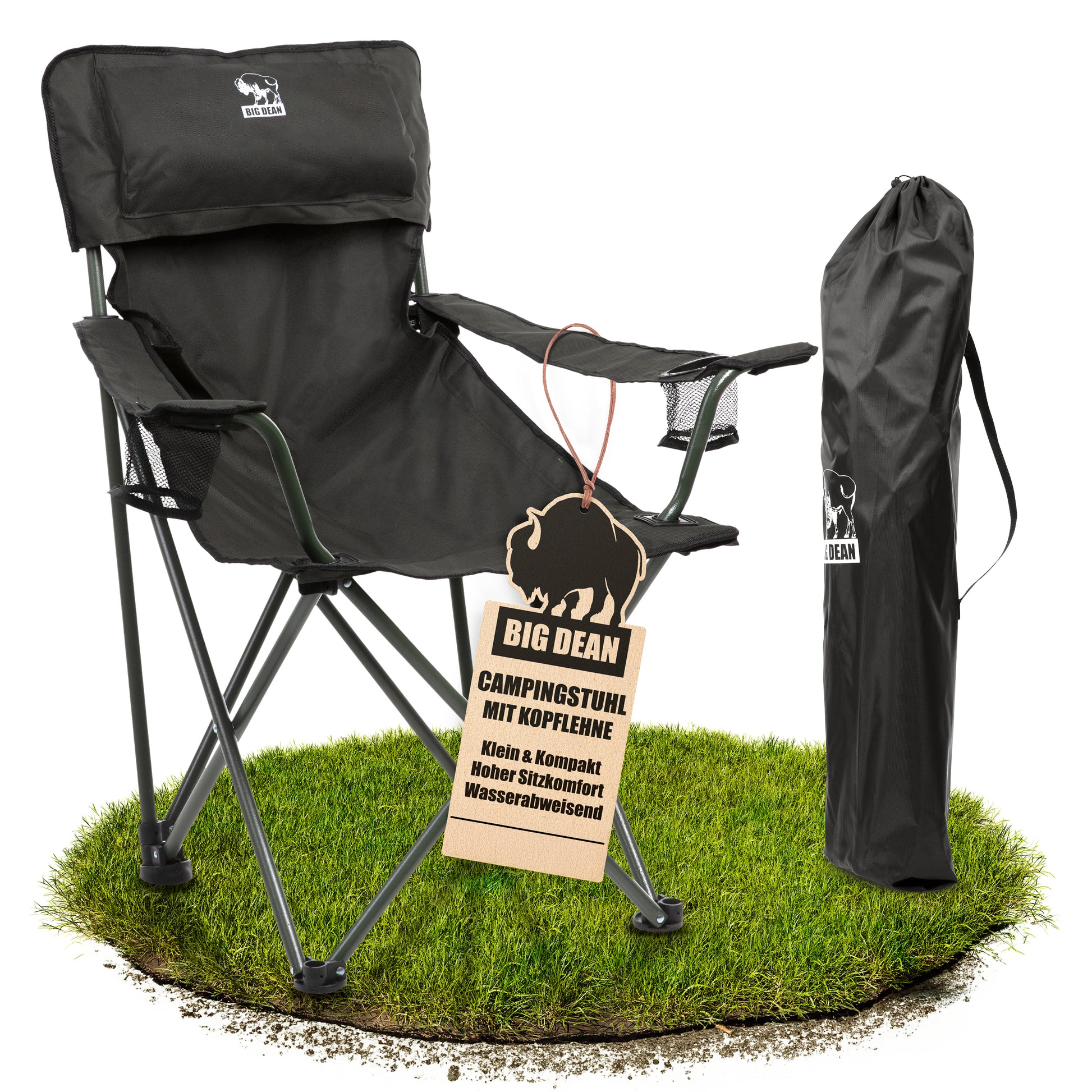 Luxus Campingstuhl Faltbar Extra groß 150 KG Belastbar, Stabil und bequem