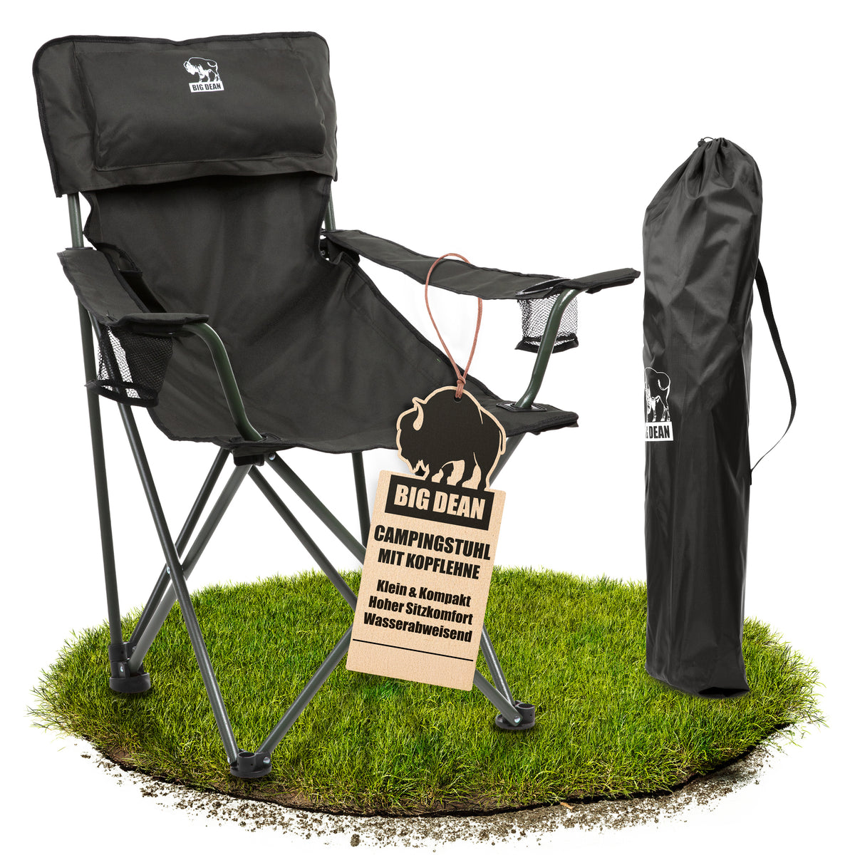 BigDean Luxus Campingstuhl Faltbar Extra groß 150 KG Belastbar, Stabil und bequem image 1