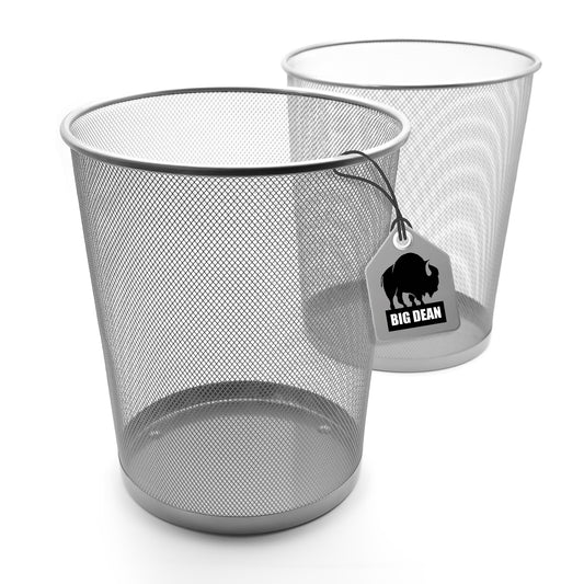 BigDean 2 Stück Papierkorb Mülleimer Büro silber 20L Draht – vielseitiger Mülleimer image 1