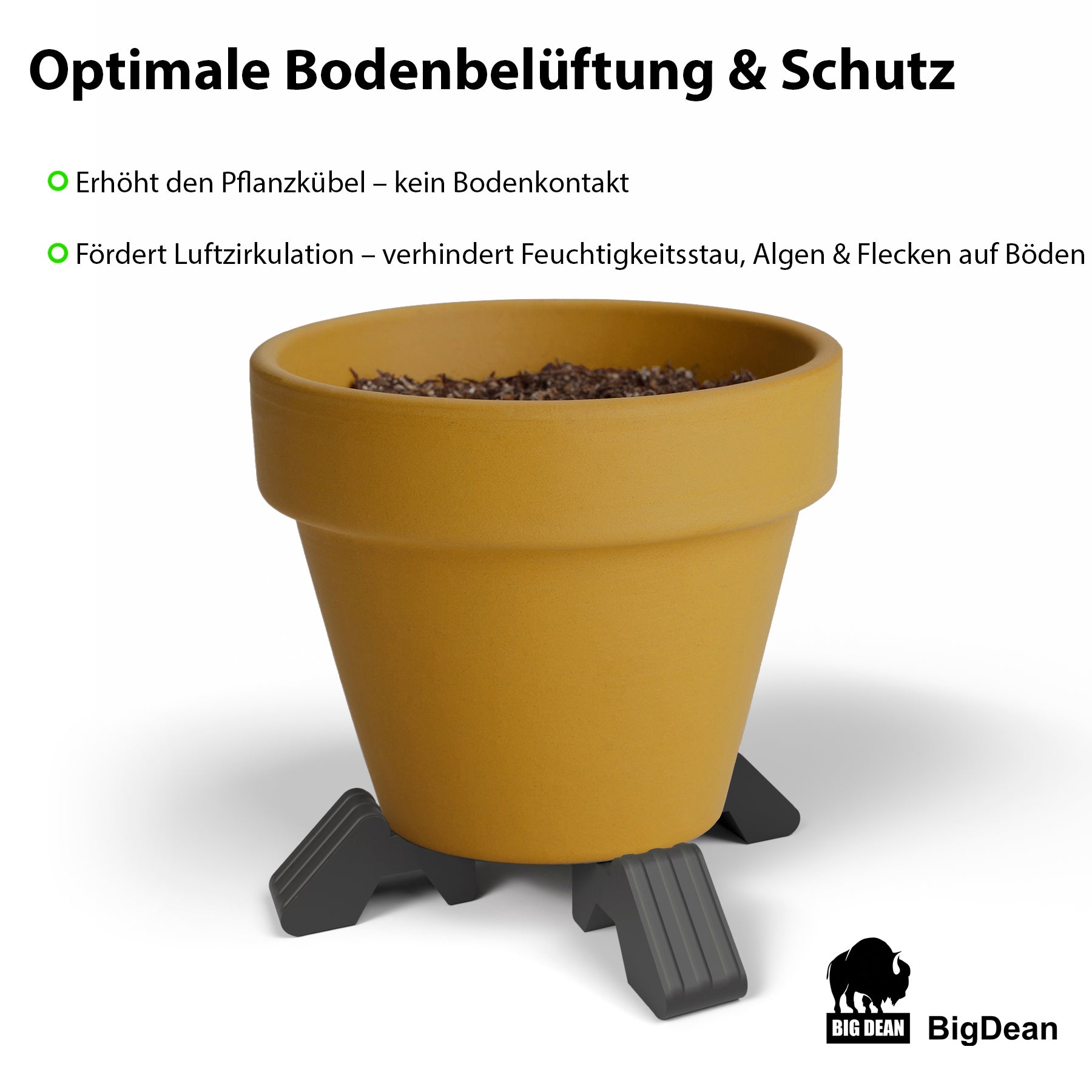Füßchen 4X Untersetzer Spezial Anthrazit Blumentöpfe Füßchen ersetzt Untersetzer