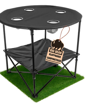 Campingtisch faltbar 4 Getränkehalter 2fache Ablage Camping Tisch Campingtisch klein inkl. T