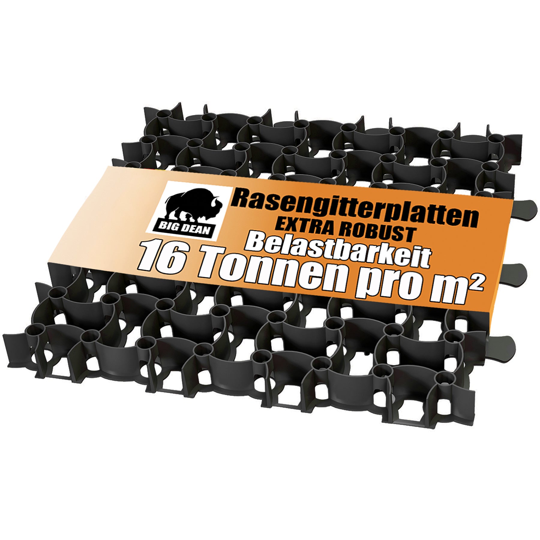 100 Stück Paddockplatten 25 m² Schwarz Ultra stabil – Rasengitter 50x50 cm