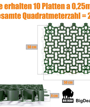 10 Stück Paddockplatten 2,5 m² Grün Ultra stabil 5