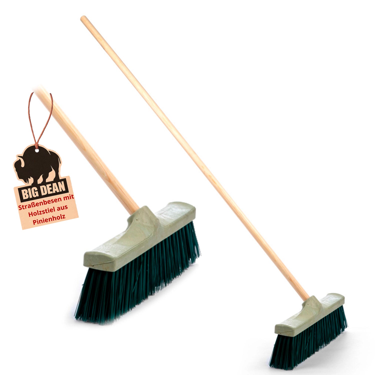 BigDean Straßenbesen Gartenbesen Strassenbesen mit Stiel Besen mit Stiel draußen

