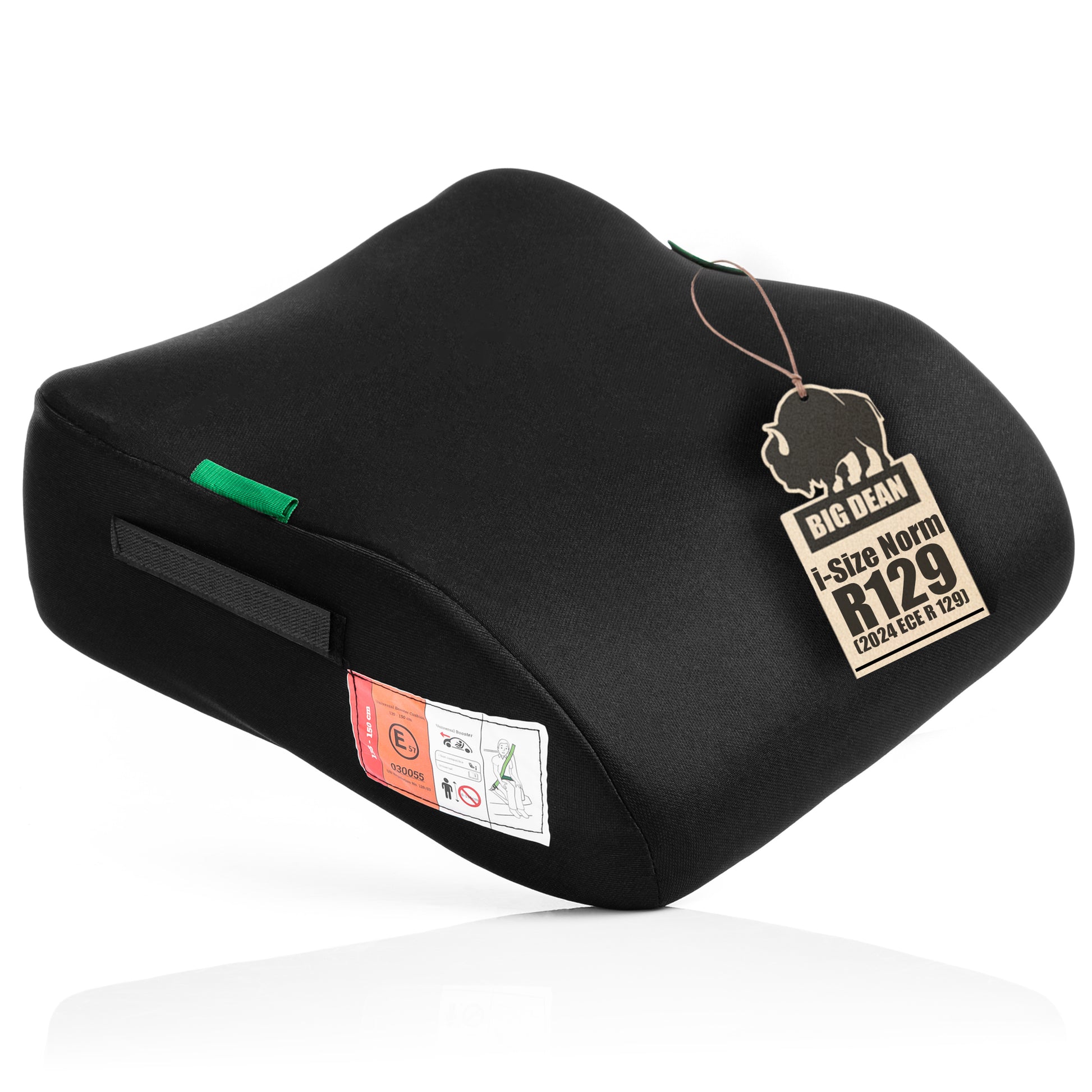 Kindersitzerhöhung nach neuster i-Size Norm R129 Schwarz Sitzerhöhung (135-150cm) Kinder Auto BigDean