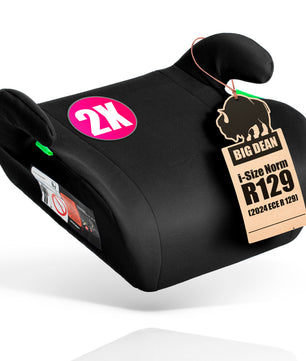 2 Stück Kindersitzerhöhung nach neuster i-Size Norm R129 Schwarz Sitzerhöhung (125-150cm) Kinder Auto BigDean