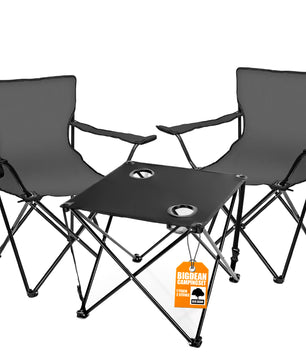 Campingtisch mit Stühlen dunkelgrau - Camping Tisch Stuhl Set Camping Stühle Campingstühle