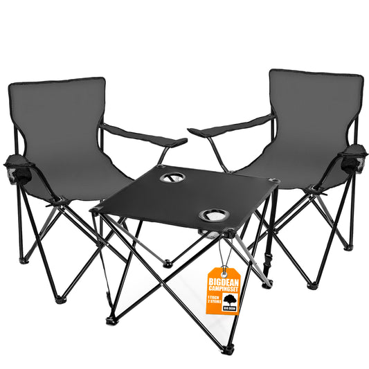 Campingtisch mit Stühlen dunkelgrau - Camping Tisch Stuhl Set Camping Stühle Campingstühle