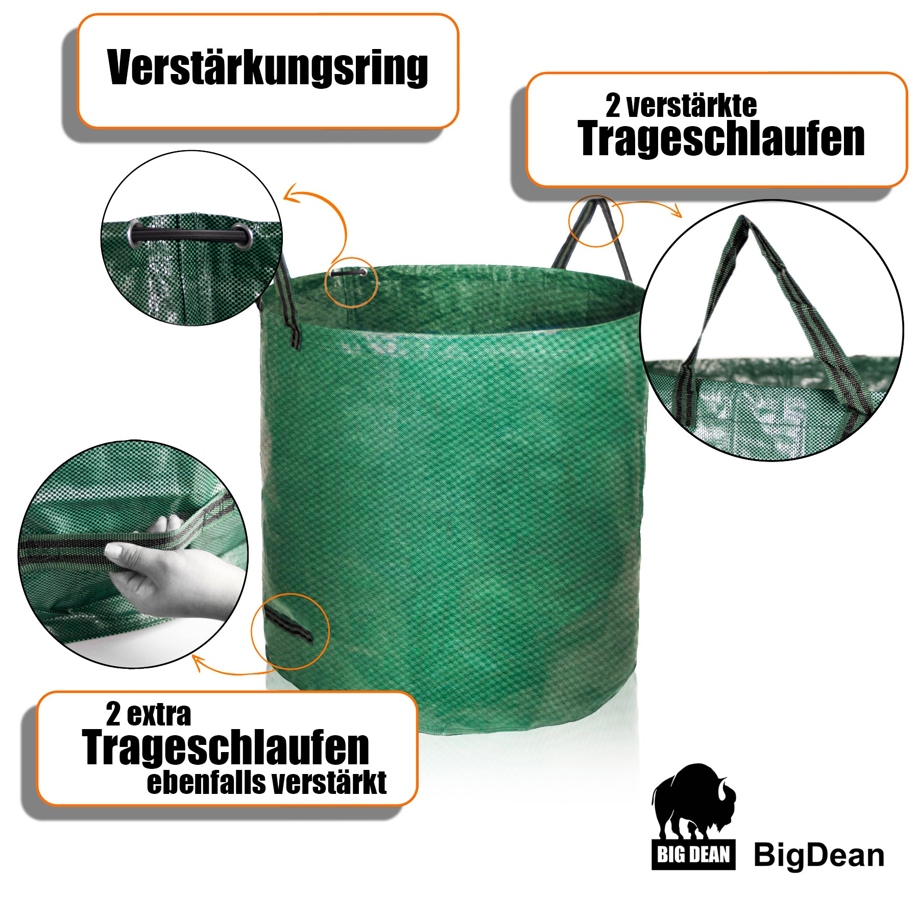 Gartenabfallsack stabil Gartensack 272 Liter 2 Stück