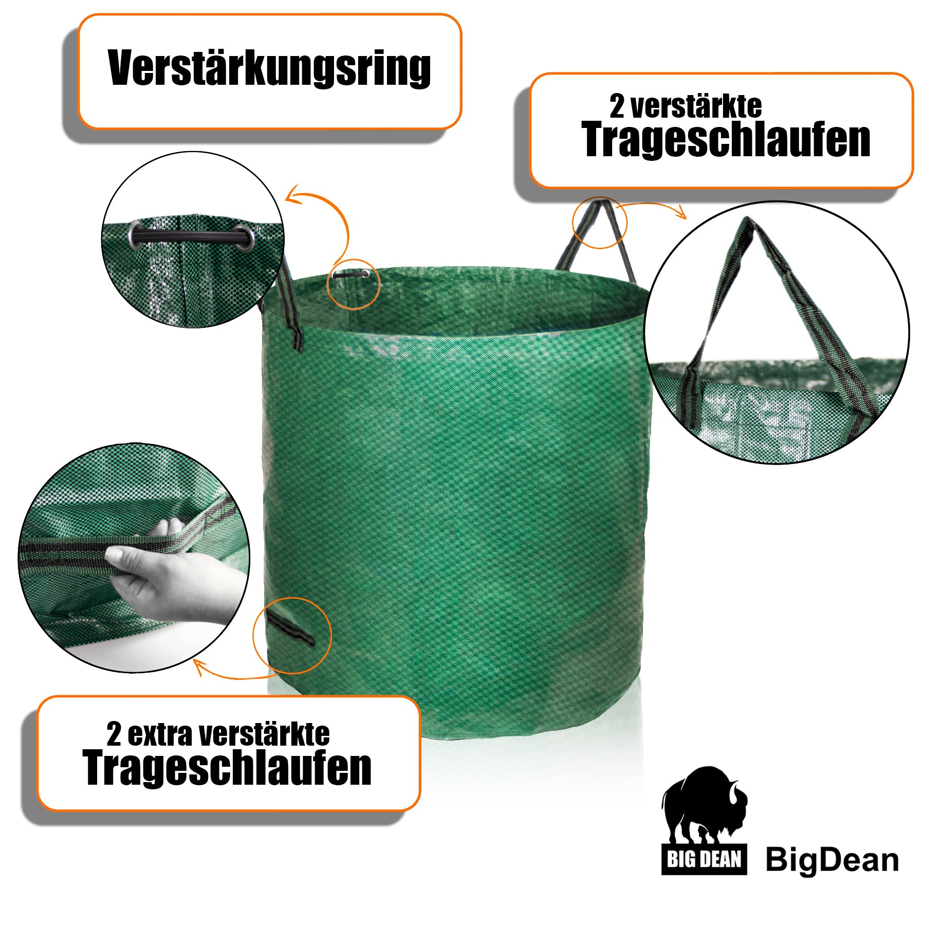 Gartenabfallsack Stabil Gartensack 272 Liter 3 Stück