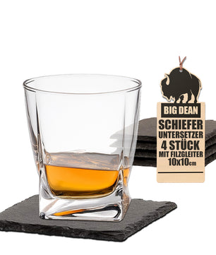Schiefer-Untersetzer Set 4 teilig 10x10 cm