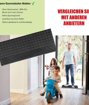5er Set Treppenstufen Matten Außen Gummi Stufenmatten Antirutschmatten Treppe Gummimatten 6