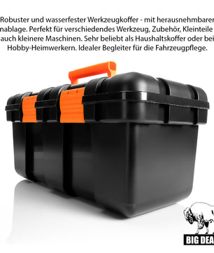 Werkzeugkoffer leer - aus Hart-Kunststoff - 50x25x23,5cm - Werkzeugkiste Toolbox groß Werkzeugkasten 2