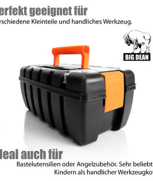 Werkzeugkoffer leer - aus Hart-Kunststoff - 37x20x16cm - Werkzeugkiste Toolbox Werkzeugkasten 2