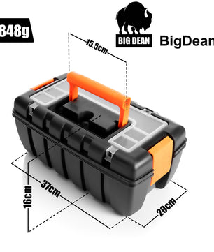 Werkzeugkoffer leer - aus Hart-Kunststoff - 37x20x16cm - Werkzeugkiste Toolbox Werkzeugkasten 3
