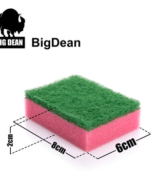 BigDean 100 Stück Schwämme Mehrfarbig für Küche & Haushalt– zweiseitigen Reinigungsschwamm – Topfschwamm, Spülschwamm, Putzschwamm wiederverwendbar – Made in Europa  3