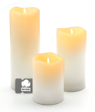 3 Stück Led Kerzen mit Timerfunktion – Kerzen in Echtwachs-Optik - Outdoor geeignet