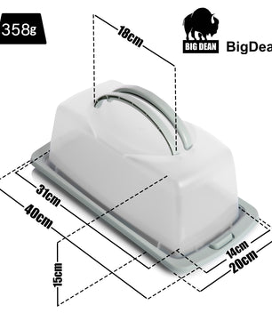 Kuchen Transportbox Rechteckig in Pastell Grün – mit Doppel Tragegriff 3