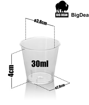 200 Stück Schnapsgläser Plastik 3cl BPA frei - wiederverwendbare Shotgläser bruchsicherer Kunststoff 3