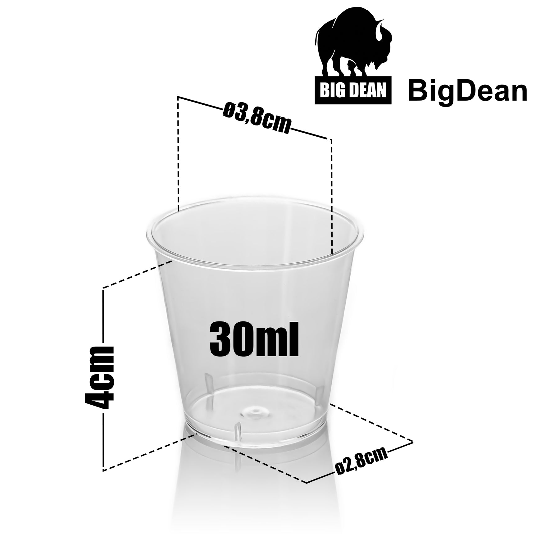 100 Stück Schnapsgläser Plastik 3cl BPA frei - wiederverwendbare Shotgläser bruchsicherer Kunststoff 3