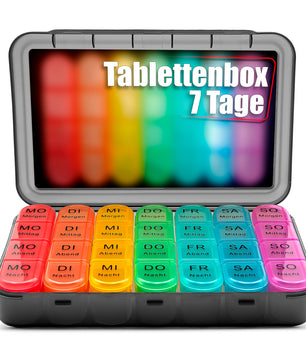 Tablettenbox 7 Tage luftdicht & lebensmittelecht – Medikamentenbox