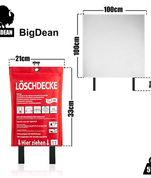 BigDean Löschdecke Küche für Fettbrand sofort einsetzbare XL Feuerlöschdecke DIN EN 1869:2001 3