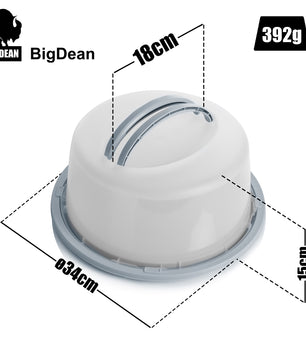 BigDean 2 Stück Kuchen Transportbox Set Rund – mit Doppel Tragegriff für sicheren Transport 3