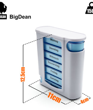 2 Stück Tablettenbox 7 Tage Morgens, Mittags, Abends & Nachts in Weiß – Medikamentenbox 3