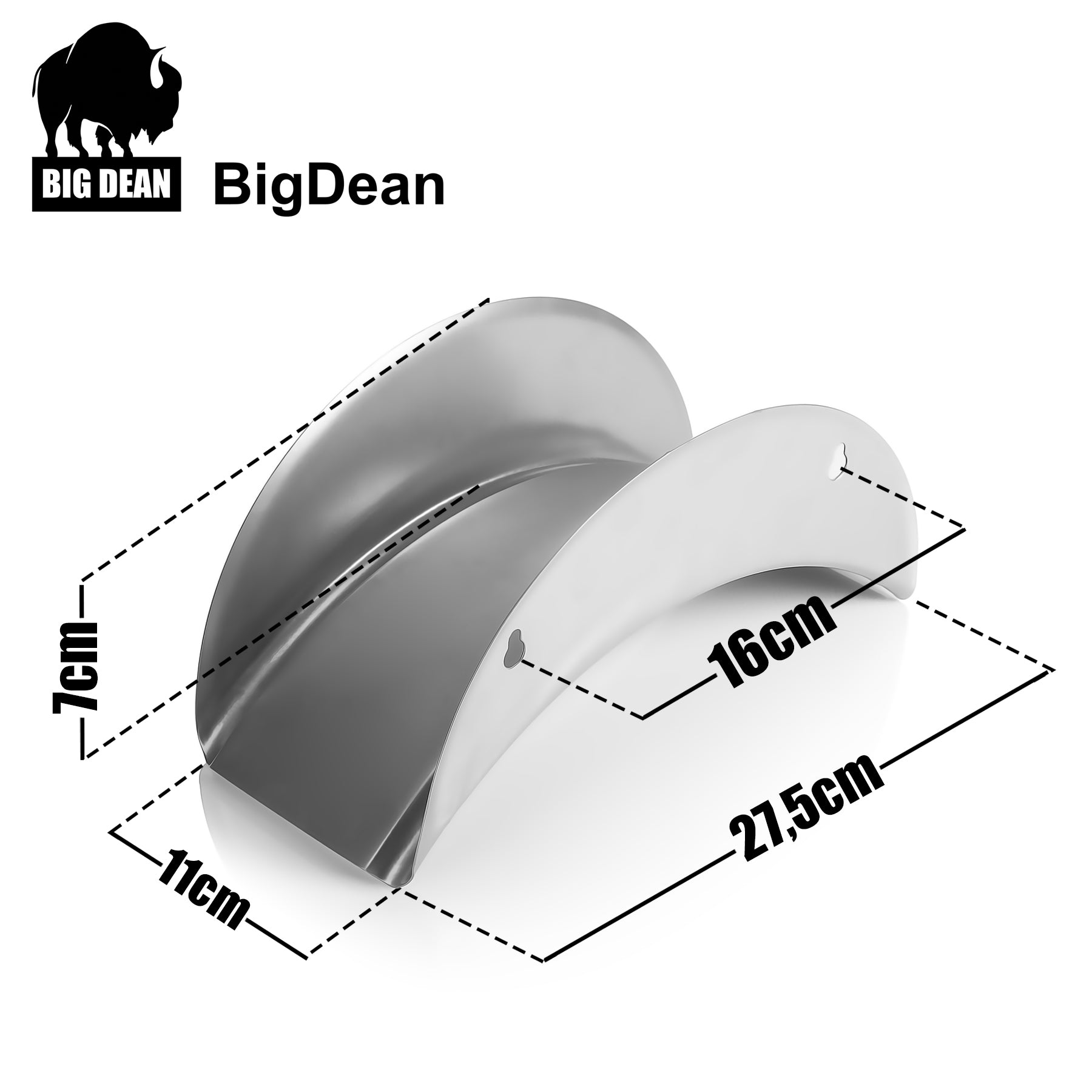 BigDean 3 Stück Gartenschlauchhalter aus Metall silber - robuster Schlauchhalter zur Wandmontage 3