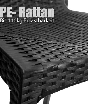 BigDean 2er Set Gartenstuhl Dalia Rattan Optik in Anthrazit – stapelbarer Campingstuhl belastbar  6