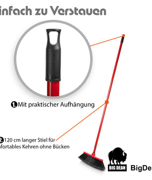 BigDean 2 Stück Besen mit Stiel aus Kunststoff und extra feinen & effizienten Borsten 5